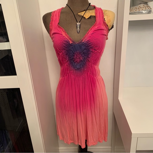 Miss Sixty Dresses & Skirts - 🎉 🥳 HOST PICK 🥳 🎉 Miss Sixty Midi Dress Women Small Pink Tye Dye Pleated Hippie
